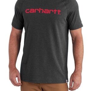 Carhartt Force Relaxed Fit Graphic Tee XL Charcoal Red Logo Short Sleeve